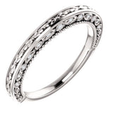 14K White .07 CTW Diamond Vintage-Inspired Band - Siddiqui Jewelers