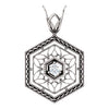 14K White .03 CT Diamond Filigree Pendant - Siddiqui Jewelers