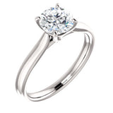 14K White 1 CT Lab-Grown Diamond Solitaire Engagement Ring - Siddiqui Jewelers