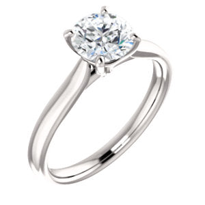 14K White 1 CT Lab-Grown Diamond Solitaire Engagement Ring - Siddiqui Jewelers