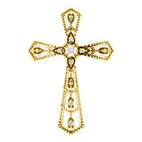 14K Yellow .025 CTW Diamond Cross Pendant - Siddiqui Jewelers