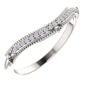 Platinum .04 CTW Diamond Vintage-Inspired  Matching Band - Siddiqui Jewelers