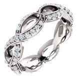 Platinum 5/8 CTW Diamond Sculptural-Inspired Eternity Band Size 6 - Siddiqui Jewelers