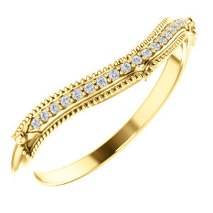 14K Yellow .04 CTW Diamond Vintage-Inspired  Matching Band - Siddiqui Jewelers