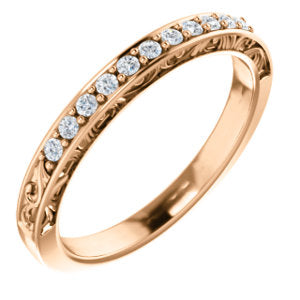 14K Rose 1/6 CTW Diamond Matching Band - Siddiqui Jewelers