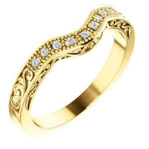 14K Yellow .05 CTW Diamond Matching Band - Siddiqui Jewelers