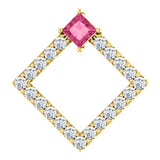 14K Yellow Pink Tourmaline & 3/8 CTW Diamond Pendant - Siddiqui Jewelers