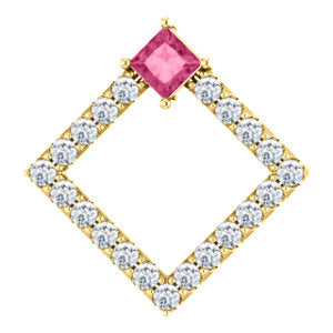 14K Yellow Pink Tourmaline & 3/8 CTW Diamond Pendant - Siddiqui Jewelers