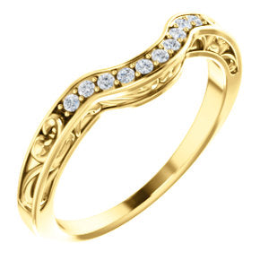 14K Yellow 1/6 CTW Diamond Vintage-Inspired Band - Siddiqui Jewelers