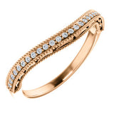 14K Rose 1/8 CTW Diamond Band - Siddiqui Jewelers