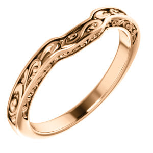 14K Rose Sculptural-Inspired Matching Band - Siddiqui Jewelers