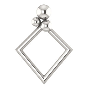 Sterling Silver 16.1x11.8 mm Geometric Pendant - Siddiqui Jewelers