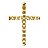 14K Yellow 21.8x15.7 mm French-Set Cross Pendant Mounting - Siddiqui Jewelers