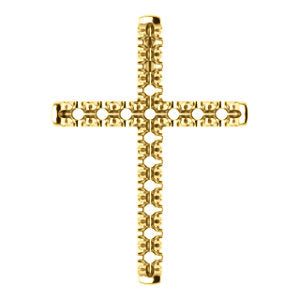 14K Yellow 21.8x15.7 mm French-Set Cross Pendant Mounting - Siddiqui Jewelers