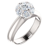 Platinum 1 CTW Diamond Cluster Engagement Ring - Siddiqui Jewelers