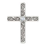 Sterling Silver .03 CTW Diamond Cross Pendant - Siddiqui Jewelers