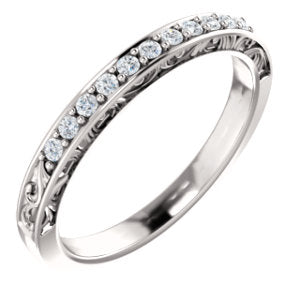 Platinum 1/6 CTW Diamond Matching Band - Siddiqui Jewelers