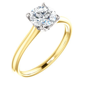 14K Yellow/White 1 CT Lab-Grown & .01 CTW Natural Diamond Accented Engagement Ring - Siddiqui Jewelers