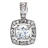 14K White 4 mm Round 1/3 CTW Diamond Pendant - Siddiqui Jewelers