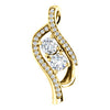 14K Yellow 5/8 CTW Diamond Two Stone Pendant - Siddiqui Jewelers