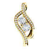 14K Yellow 5/8 CTW Diamond Two Stone Pendant - Siddiqui Jewelers