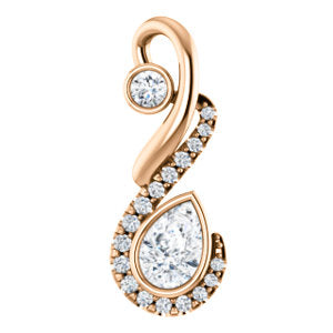 14K Rose Freeform 1/2 CTW Diamond Pendant - Siddiqui Jewelers