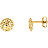 14K Yellow 8 mm Textured Stud Earrings - Siddiqui Jewelers