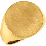 10K Yellow 18 mm Round Signet Ring - Siddiqui Jewelers