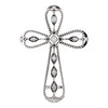 14K White .05 CTW Diamond Cross Pendant - Siddiqui Jewelers