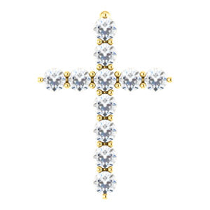 14K Yellow 14.6x10.5 mm 1/4 CTW Diamond Cross Pendant - Siddiqui Jewelers