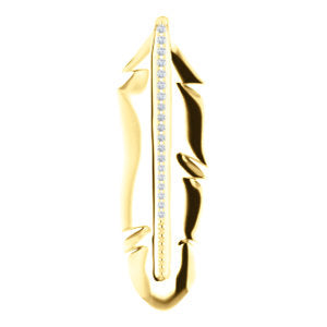 14K Yellow .06 CTW Diamond Feather Pendant - Siddiqui Jewelers