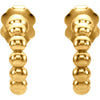 14K Yellow 12x2.5 mm Beaded Hoop Earrings - Siddiqui Jewelers