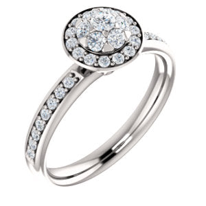 14K White 1/2 CTW Floral-Inspired Engagement Ring - Siddiqui Jewelers