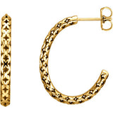 14K Yellow 24.5x2.7 mm Pierced Style J-Hoop Earrings - Siddiqui Jewelers