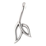 14K White Freeform Leaf Pendant - Siddiqui Jewelers