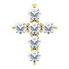14K Yellow 8.7x6.6 mm 1/6 CTW Diamond Cross Pendant - Siddiqui Jewelers