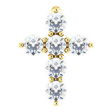14K Yellow 8.7x6.6 mm 1/6 CTW Diamond Cross Pendant - Siddiqui Jewelers