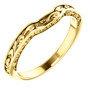 14K Yellow Sculptural-Inspired Matching Band - Siddiqui Jewelers