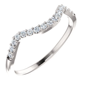 14K White 1/5 CTW Diamond Matching Band for 5.2 mm Round Ring - Siddiqui Jewelers