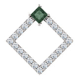 14K White Chatham® Created Alexandrite & 3/8 CTW Diamond Pendant - Siddiqui Jewelers