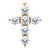 14K Rose 8.7x6.6 mm 1/6 CTW Diamond Cross Pendant - Siddiqui Jewelers