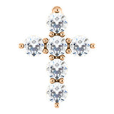 14K Rose 8.7x6.6 mm 1/6 CTW Diamond Cross Pendant - Siddiqui Jewelers