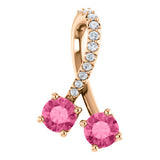 14K Rose Pink Tourmaline & .05 CTW Diamond Pendant - Siddiqui Jewelers