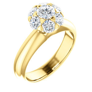 14K Yellow 1 1/5 CTW Diamond Cluster Engagement Ring - Siddiqui Jewelers
