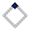 14K White Blue Sapphire & 3/8 CTW Diamond Pendant - Siddiqui Jewelers