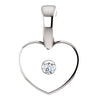14K White .01 CT Diamond Youth Heart Pendant - Siddiqui Jewelers