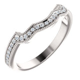 14K White 1/8 CTW Diamond Band for 5 mm Cushion Ring - Siddiqui Jewelers