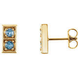 14K Yellow Aquamarine Two-Stone Earrings - Siddiqui Jewelers