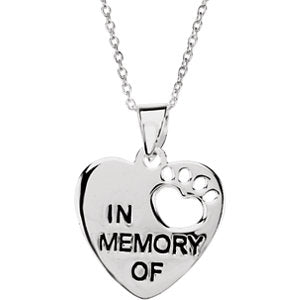 Sterling Silver Heart U Back™ In Memory 18" Necklace - Siddiqui Jewelers
