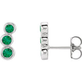 14K White Emerald Ear Climbers - Siddiqui Jewelers